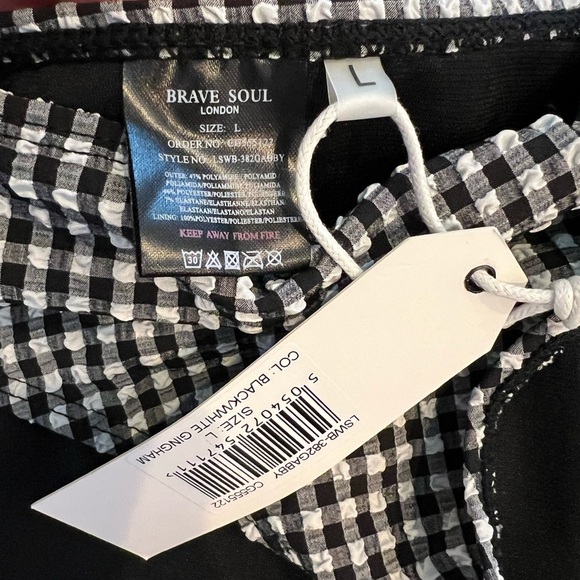 Nasty Gal Brave Soul Gingham Bikini Set Women’s NWT one shoulder high rise - Picture 4 of 8